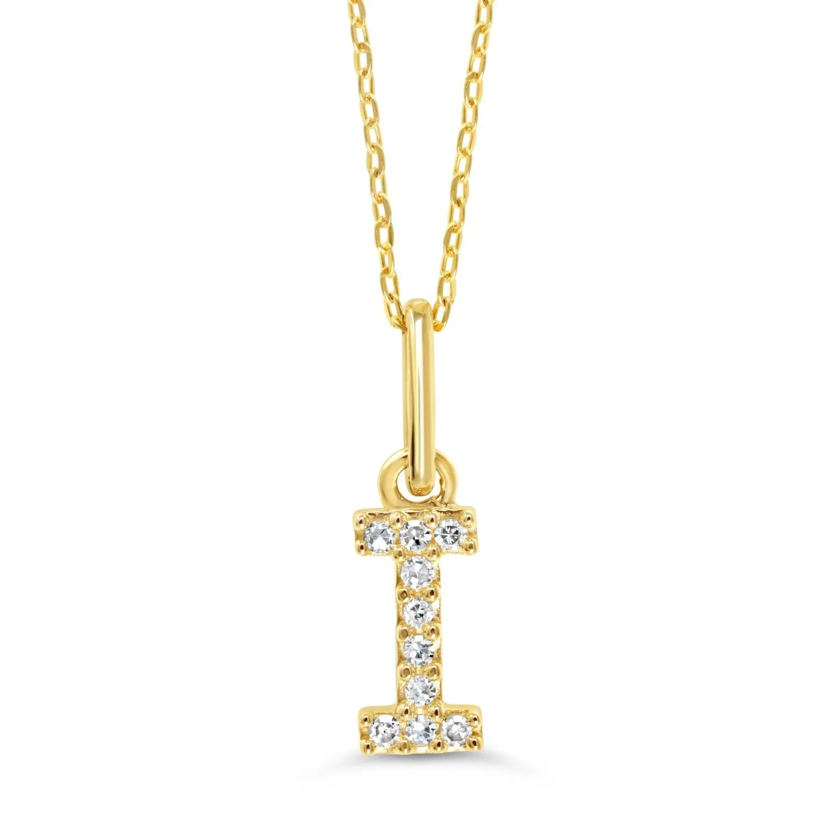 10k Gold Mini Diamond Letter Pendant