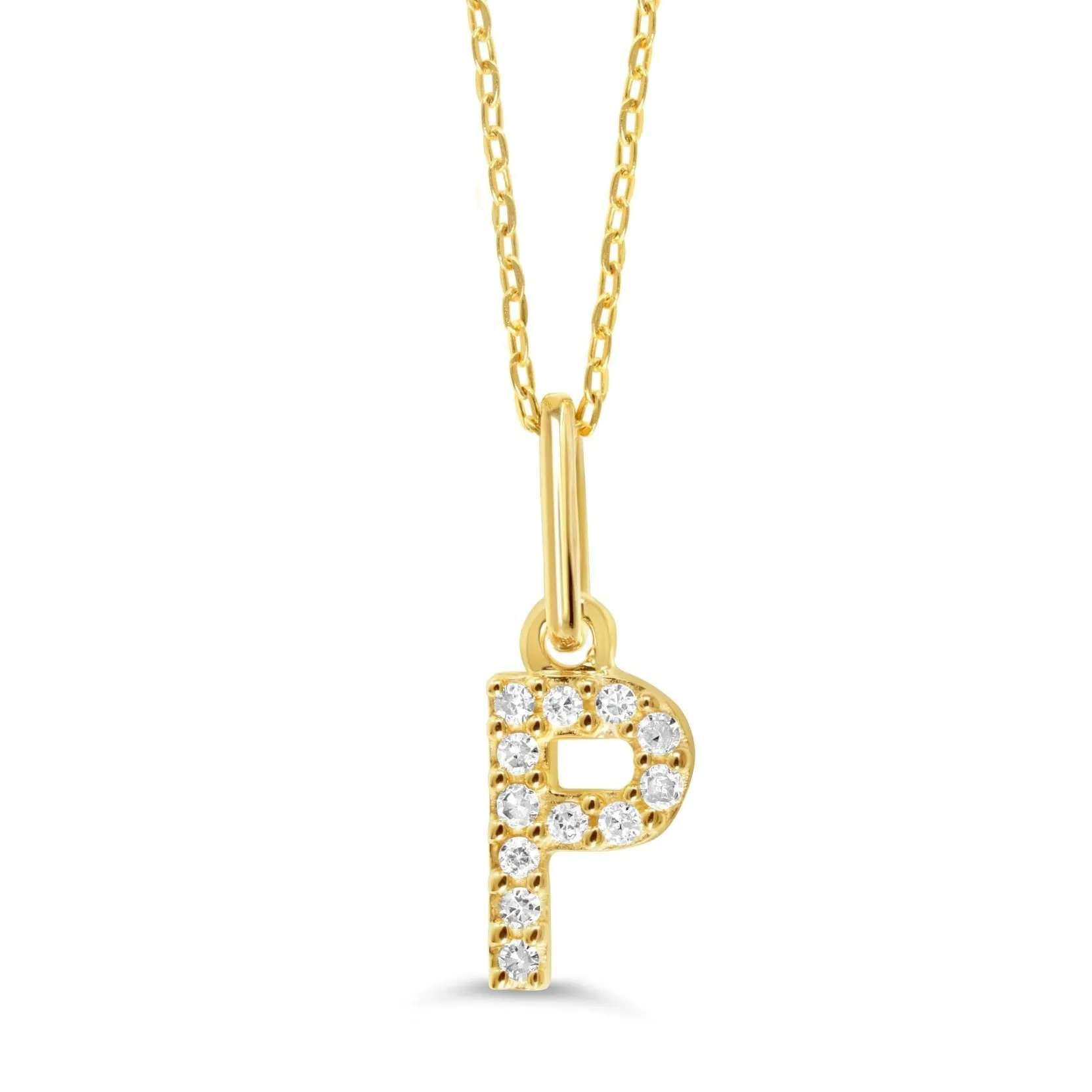 10k Gold Mini Diamond Letter Pendant