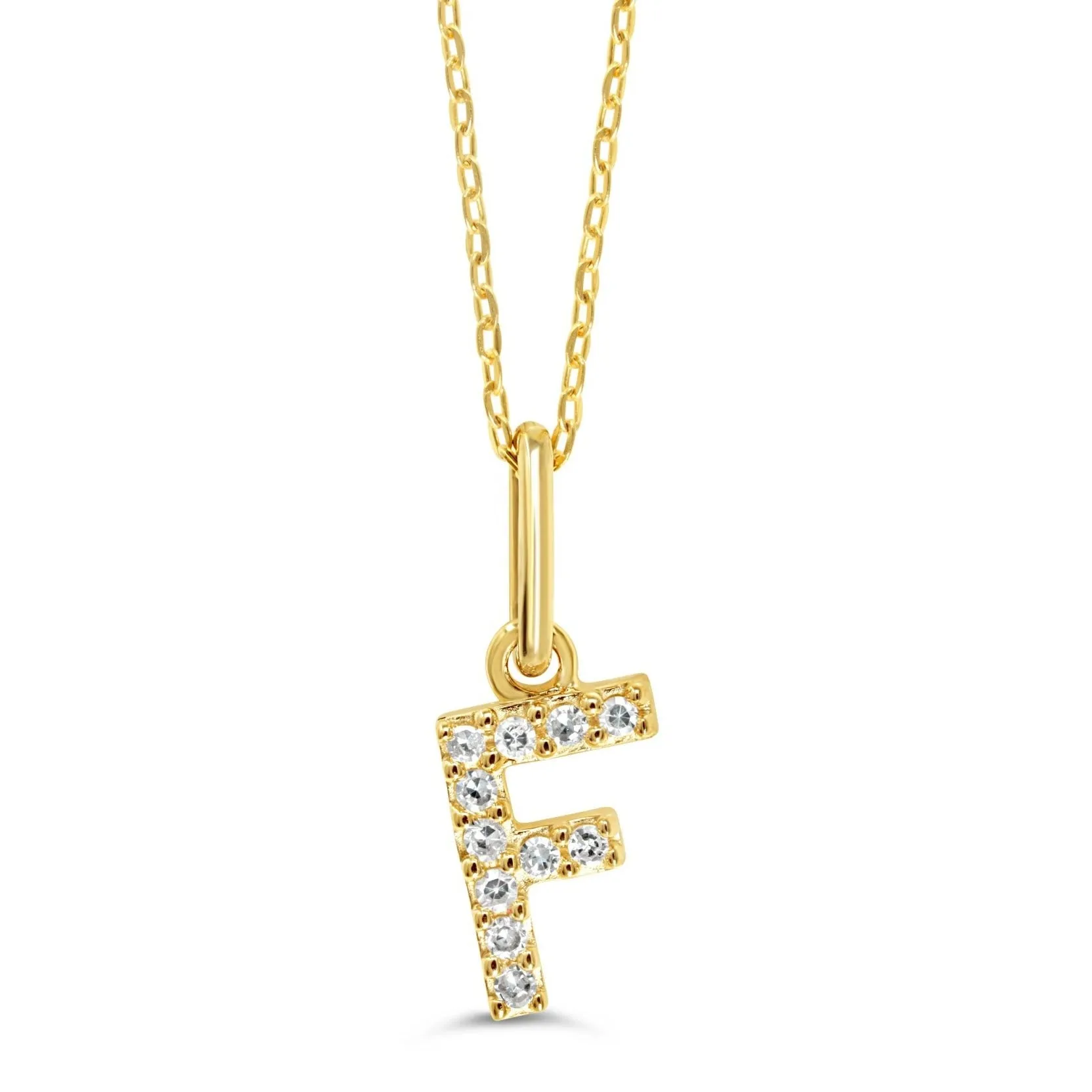 10k Gold Mini Diamond Letter Pendant