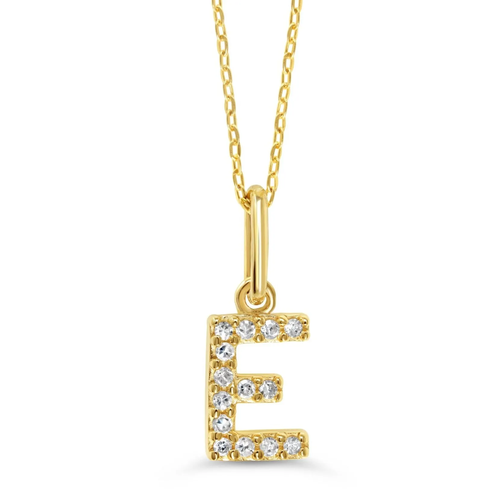 10k Gold Mini Diamond Letter Pendant