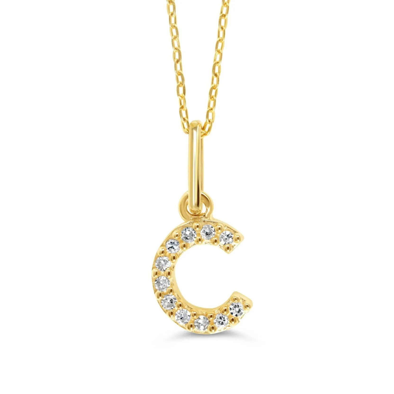 10k Gold Mini Diamond Letter Pendant