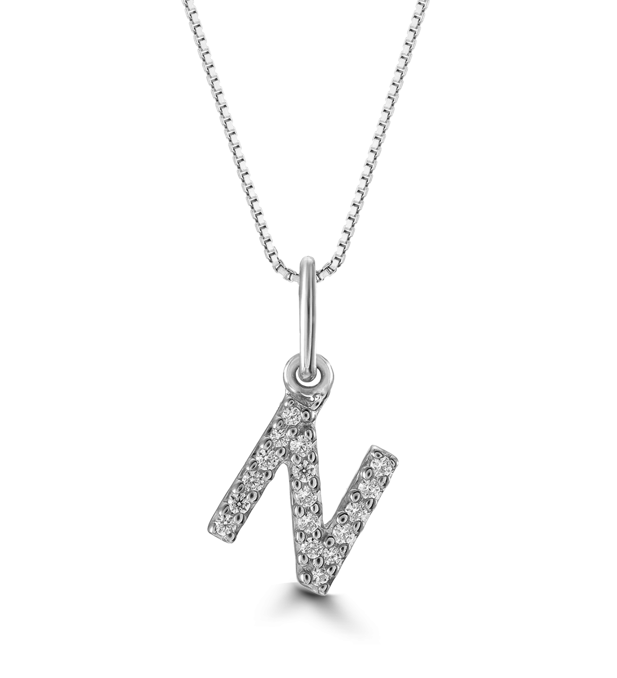 10k Gold Mini Diamond Letter Pendant