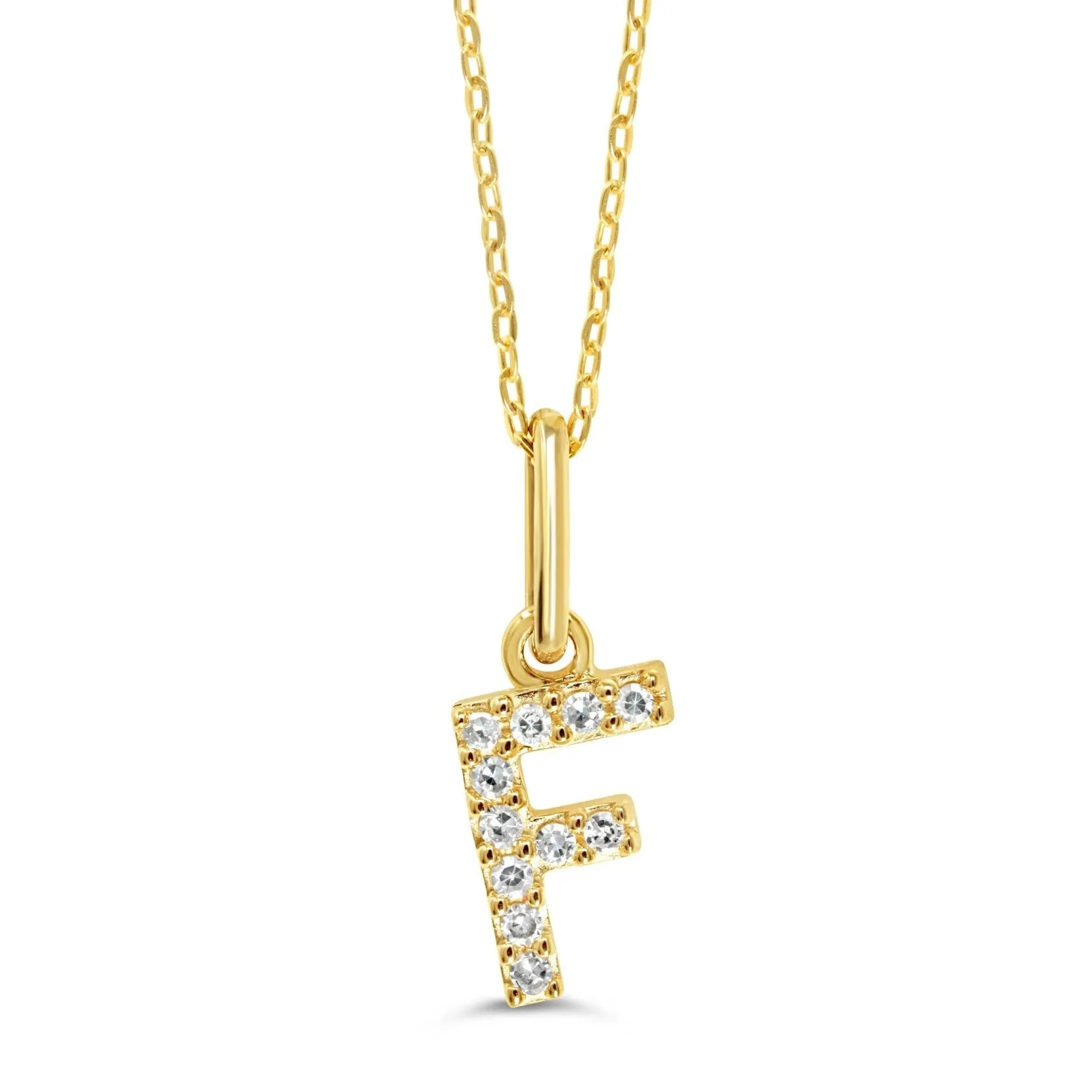 10k Gold Mini Diamond Letter Pendant