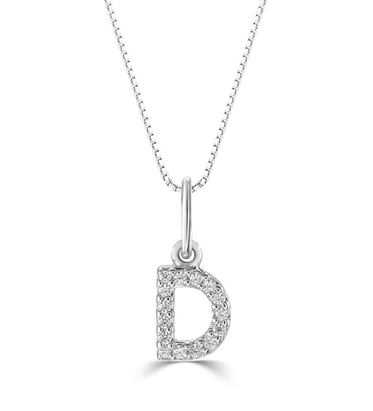 10k Gold Mini Diamond Letter Pendant