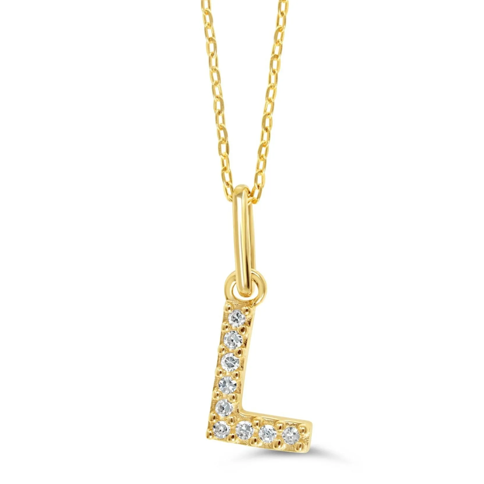 10k Gold Mini Diamond Letter Pendant