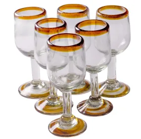 Amber Rim Tulip Wine Glass - 11 oz  - Set of 6