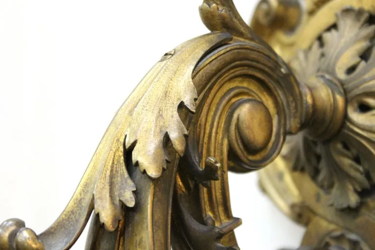 American Gilded Age Neoclassical Style Candelabra Sconces in Gilt Bronze