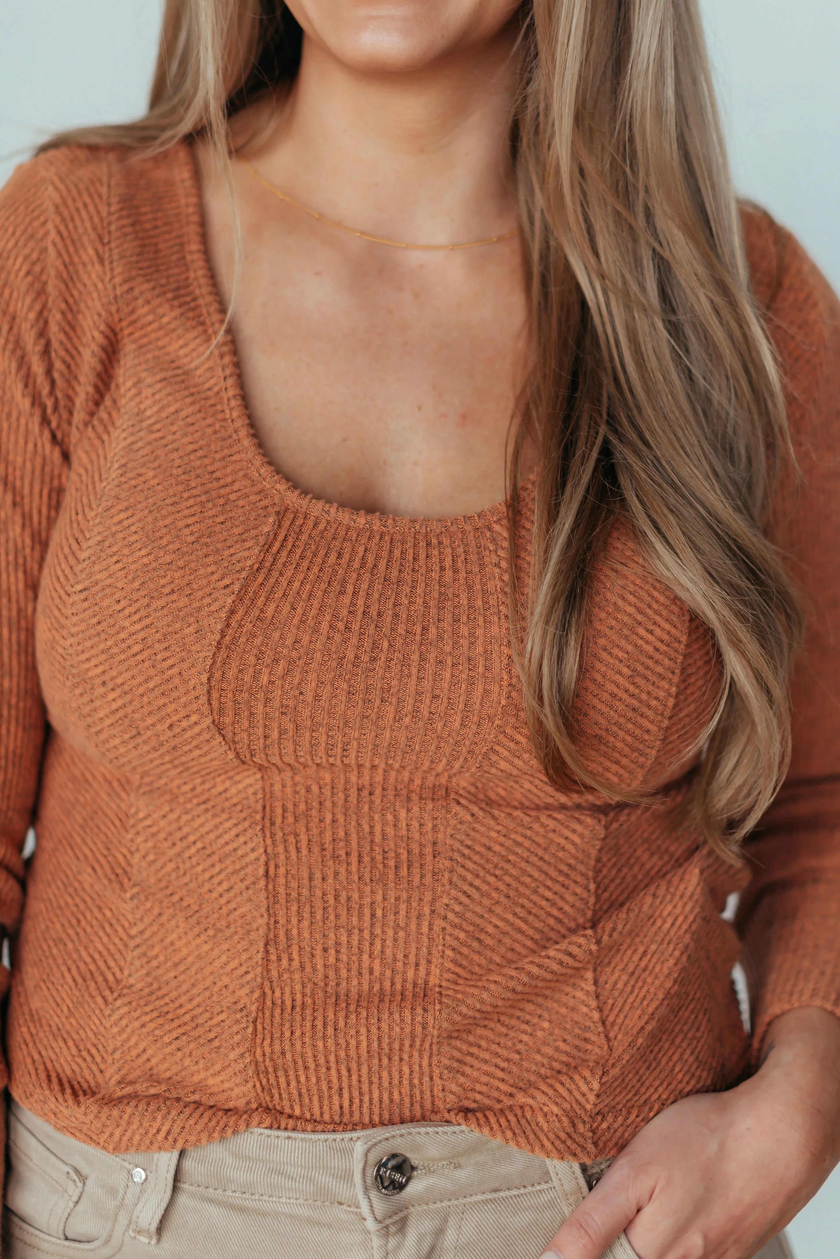 Annika Textured Long Sleeve Top - 2 Colors