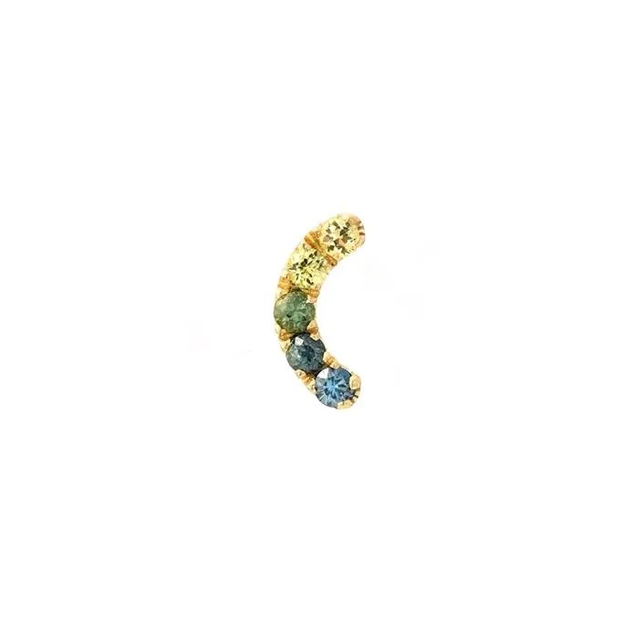 Arc Ombré Sapphire Stud Earring Singles