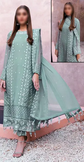 Azure Chiffon Suit