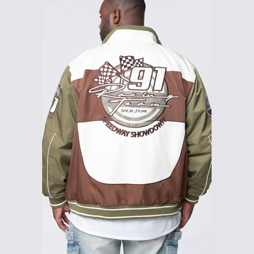 Big and Tall - Racing Windbreaker Jacket - Bison