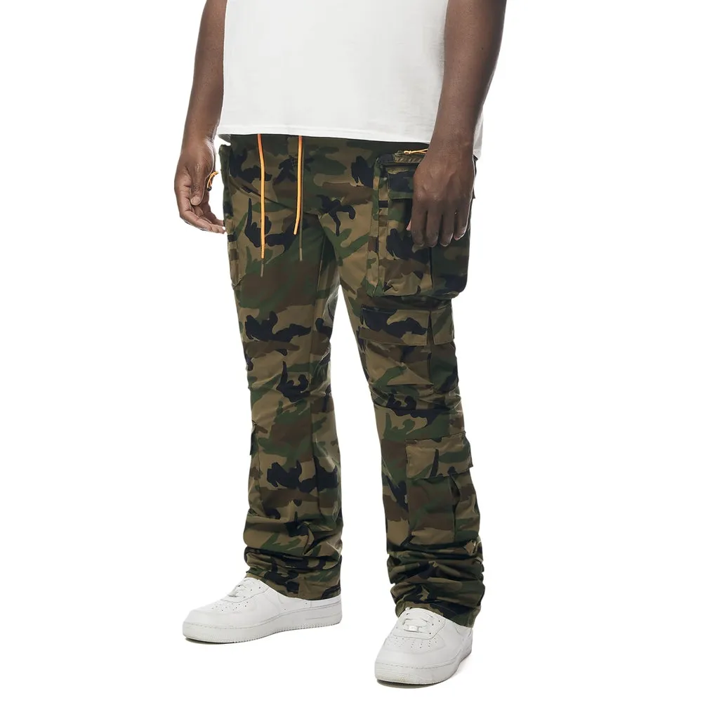 Big And Tall Stacked Windbreaker Utility Pants - Wood Camo