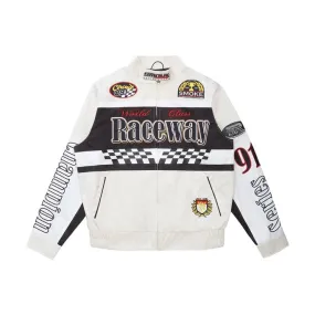 Big And Tall Windbreaker Racing Jacket - Latte