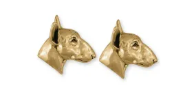 Bull Terrier Jewelry 14k Gold Handmade Bull Terrier Cufflinks  BU62X-CLG