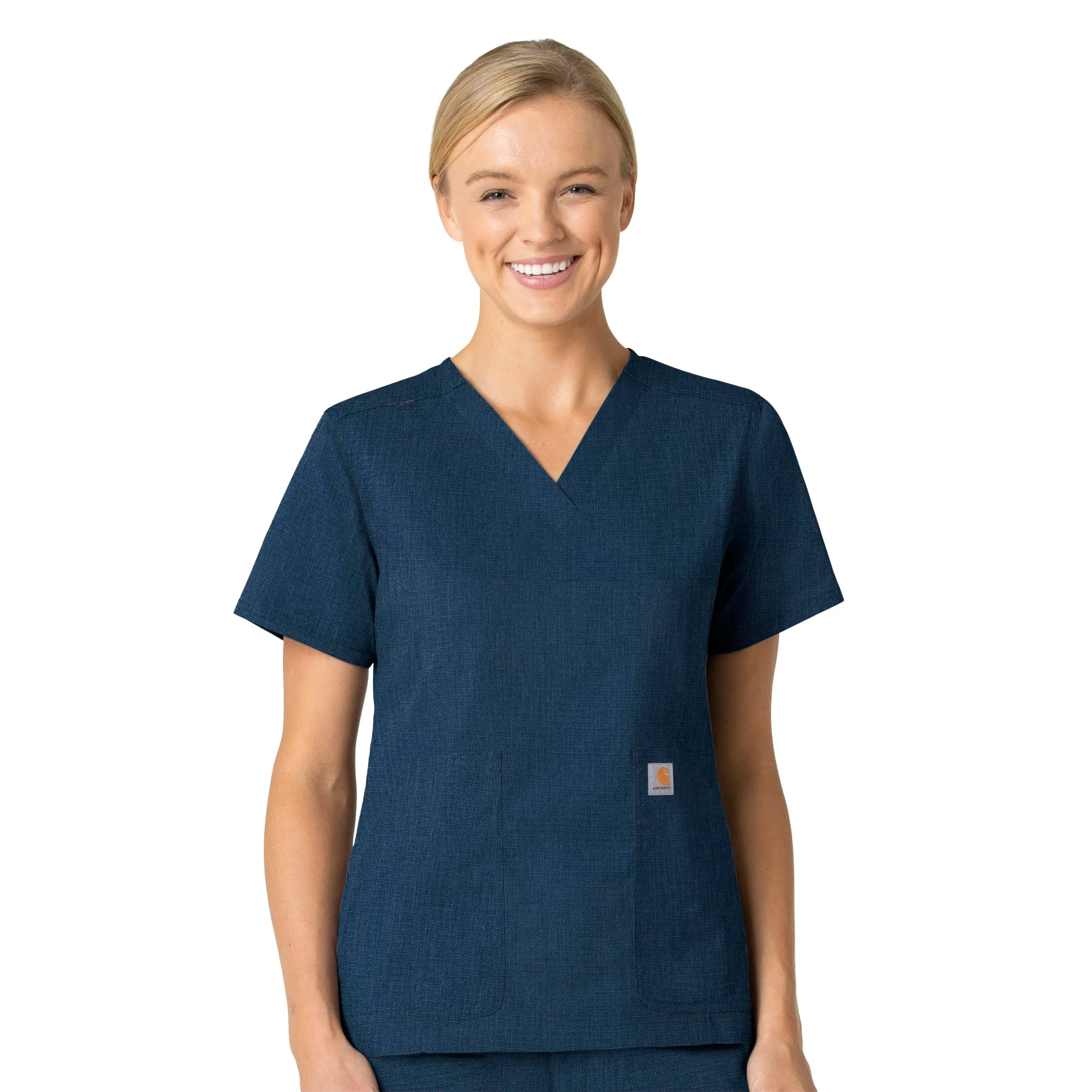 Carhartt Rugged Flex Ripstop Women's V-Neck Scrub Top - Navy Heather