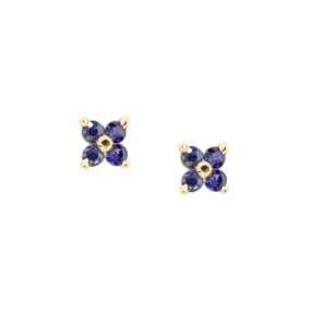 Clover Studs, Blue Sapphire