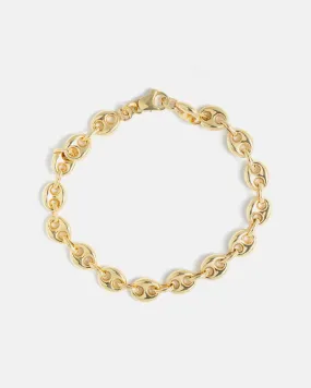 Coffee Bean Bracelet in 10k Yellow Gold