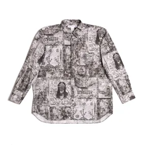 COMME des GARÇONS Men's Woven Graphic Print Long-Sleeve Shirt