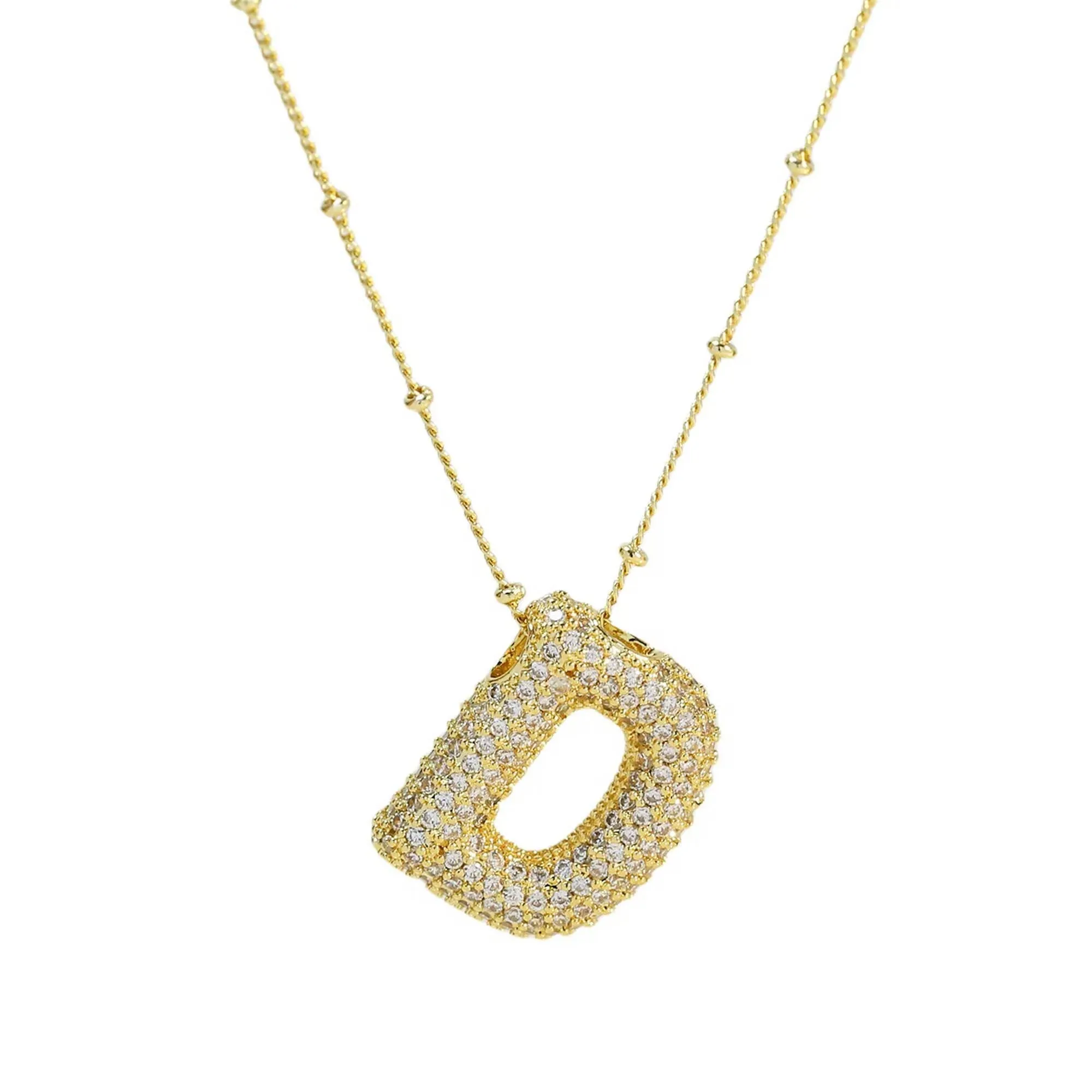 Initial Balloon Bubble 18K Gold Necklace