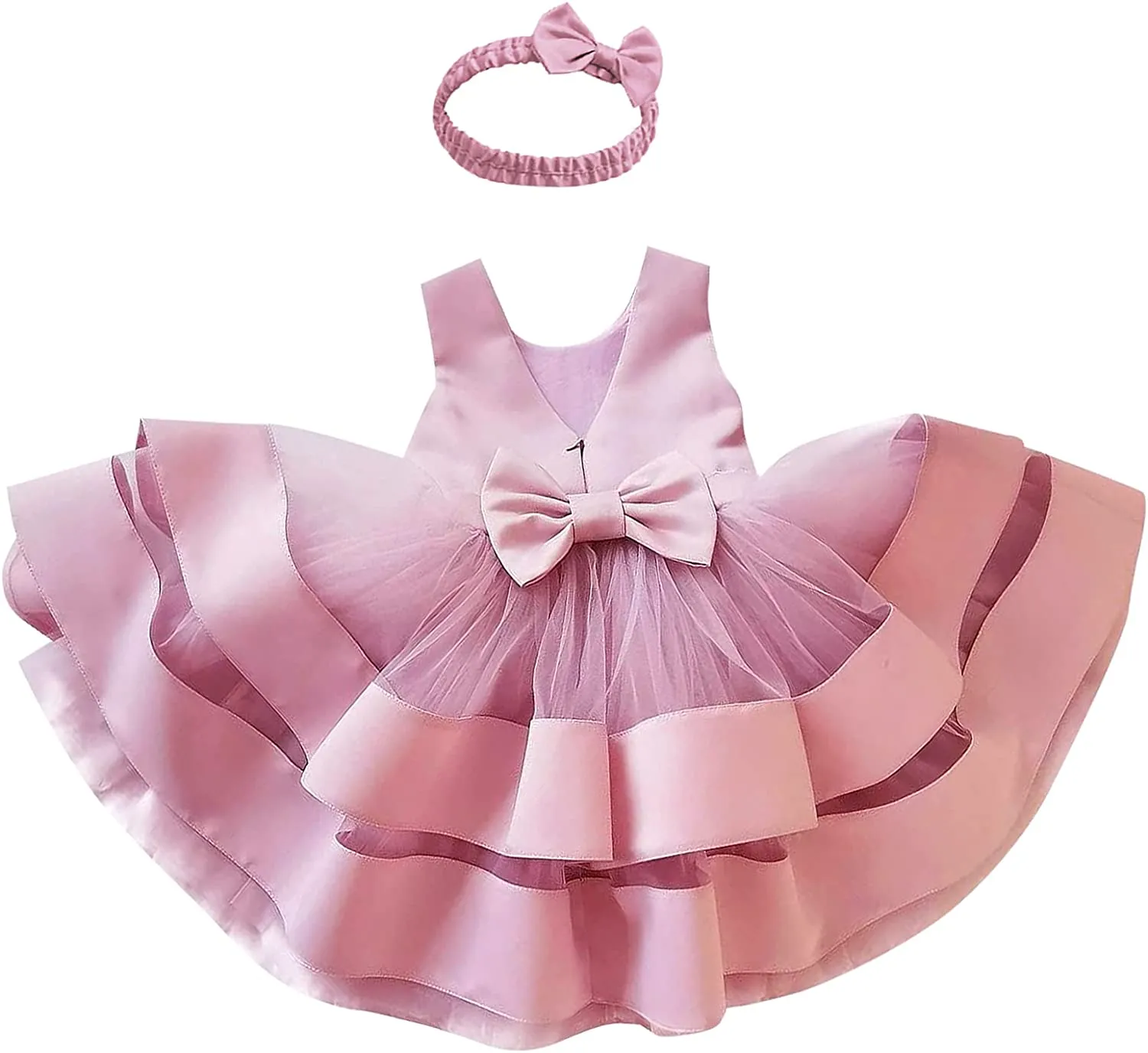 KLFFLGID Baby Girl Sequins Bowknot DressToddler Flutter Sleeve Tutu Gown Flower Girl Wedding Birthday Party Dresses