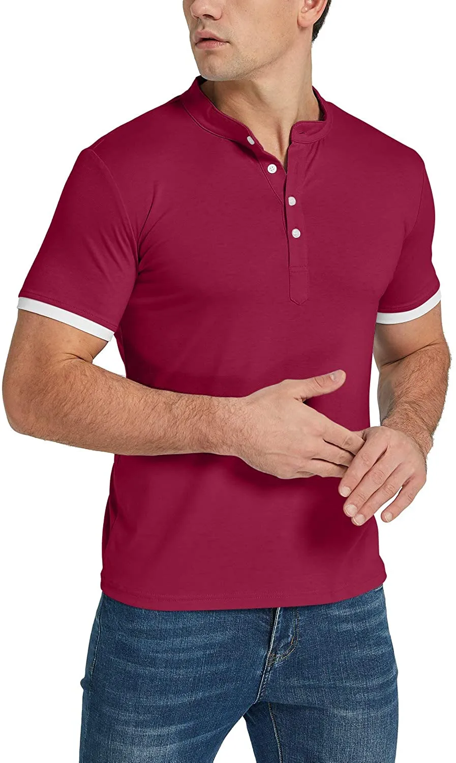 KUYIGO Mens Polo Shirt Short Sleeve Classic Sports Top Casual Workout Sports Shirts