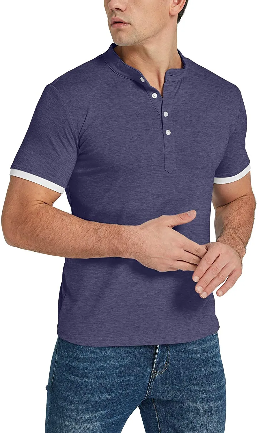 KUYIGO Mens Polo Shirt Short Sleeve Classic Sports Top Casual Workout Sports Shirts