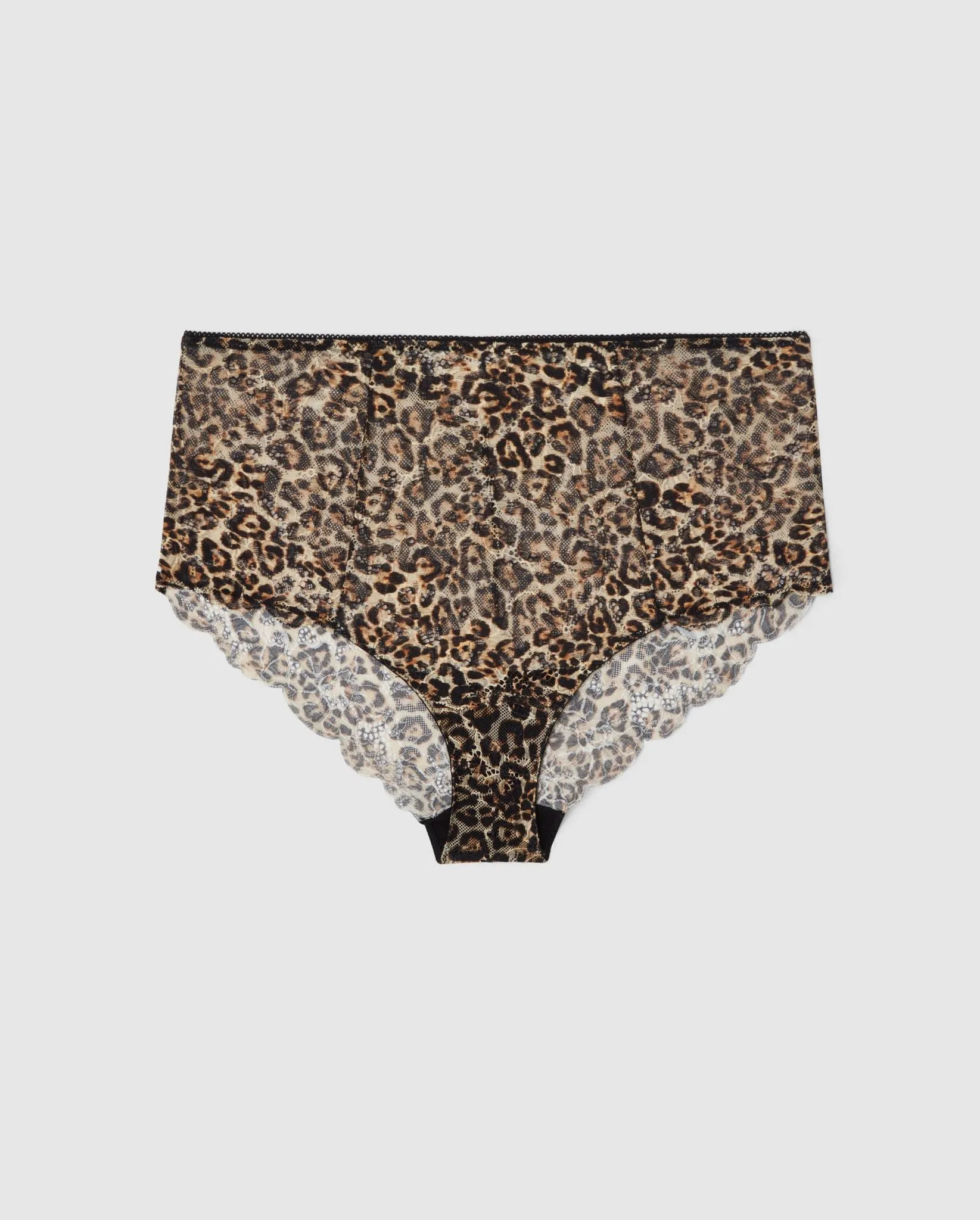 Lace Highwaist Briefs Gold Leopard