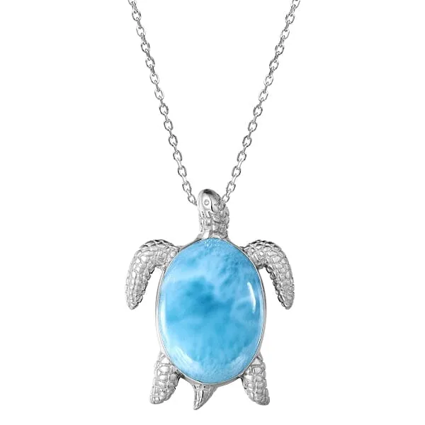 Larimar Na Pali Honu Pendant