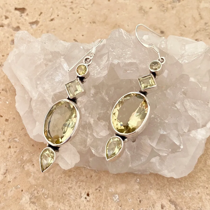 Lemon Quartz Earrings - Freja