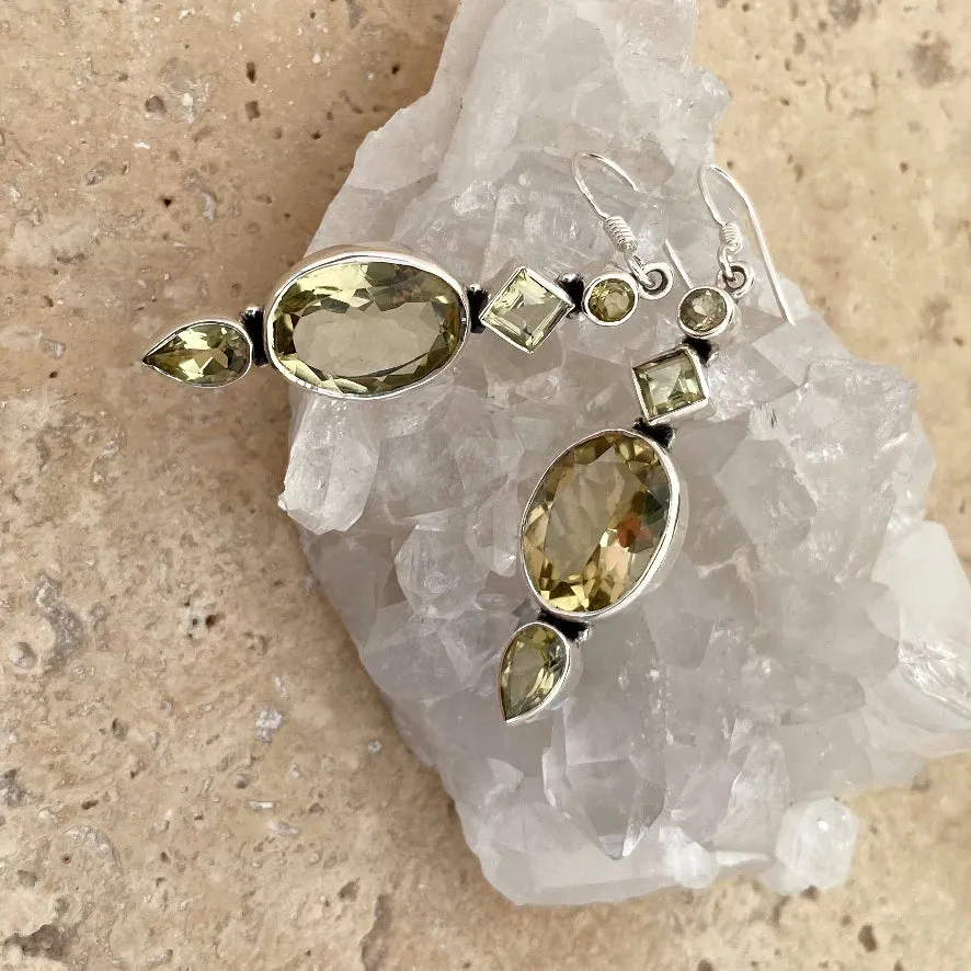 Lemon Quartz Earrings - Freja