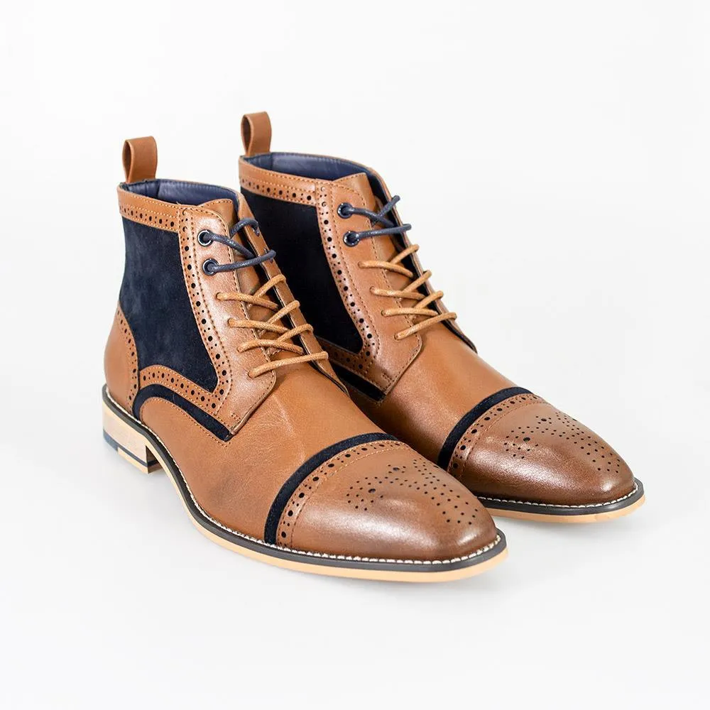 Modena Tan Lace Up Boots