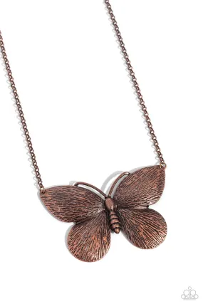 Paparazzi DRAWN to the Wind Copper Necklace & Earring Set