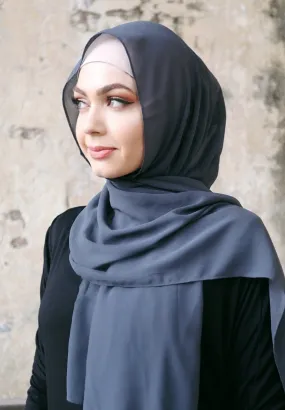 Plain Chiffon Dark Charcoal Hijab