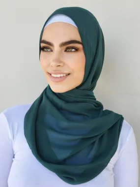 Plain Chiffon Dark Green Hijab