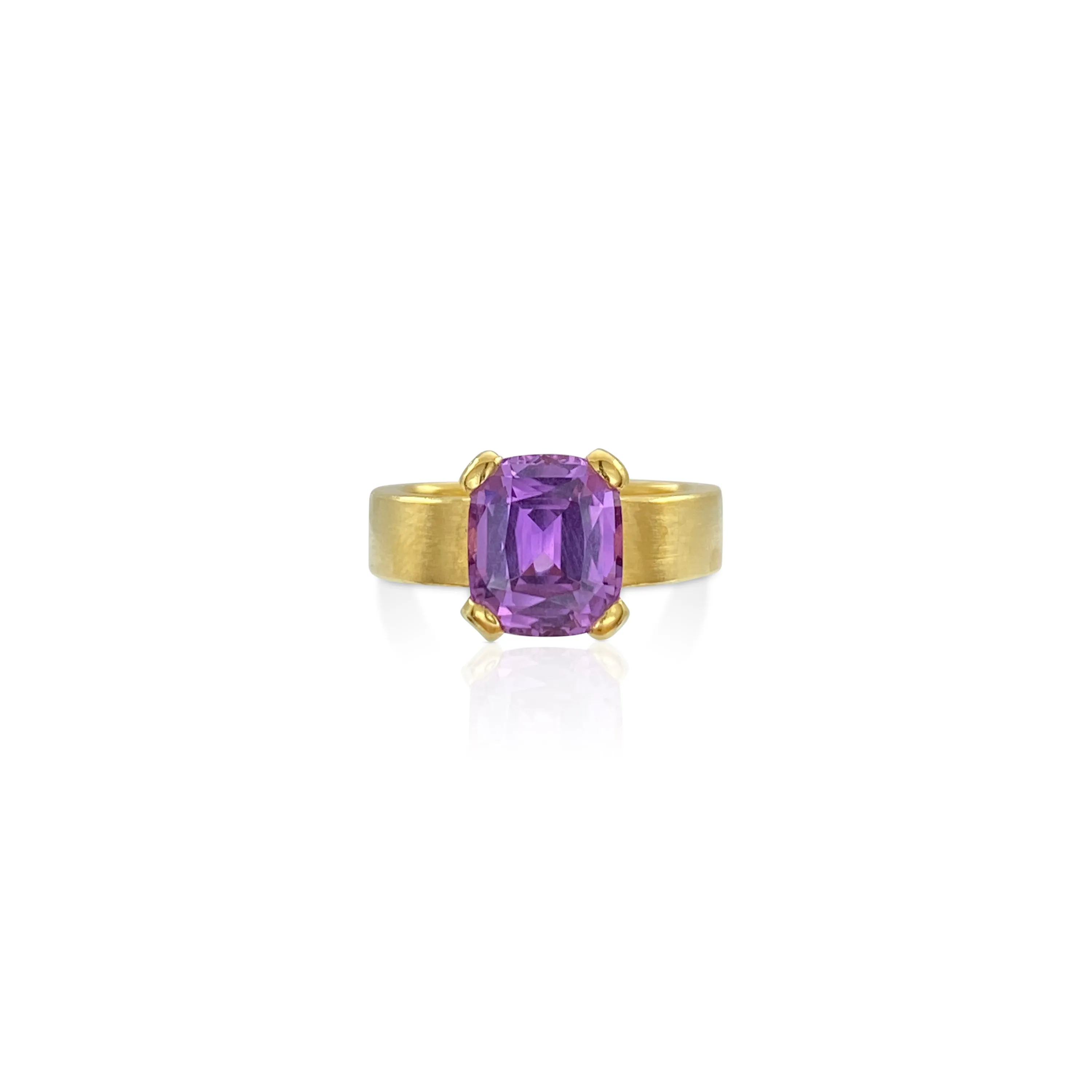 Rectangle Cut Lavender Sapphire Ring