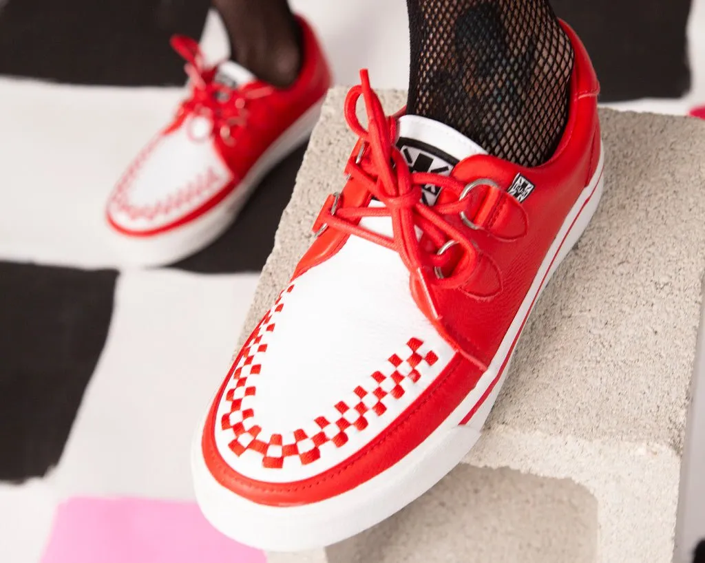 Red & White 2-Ring Creeper Sneaker