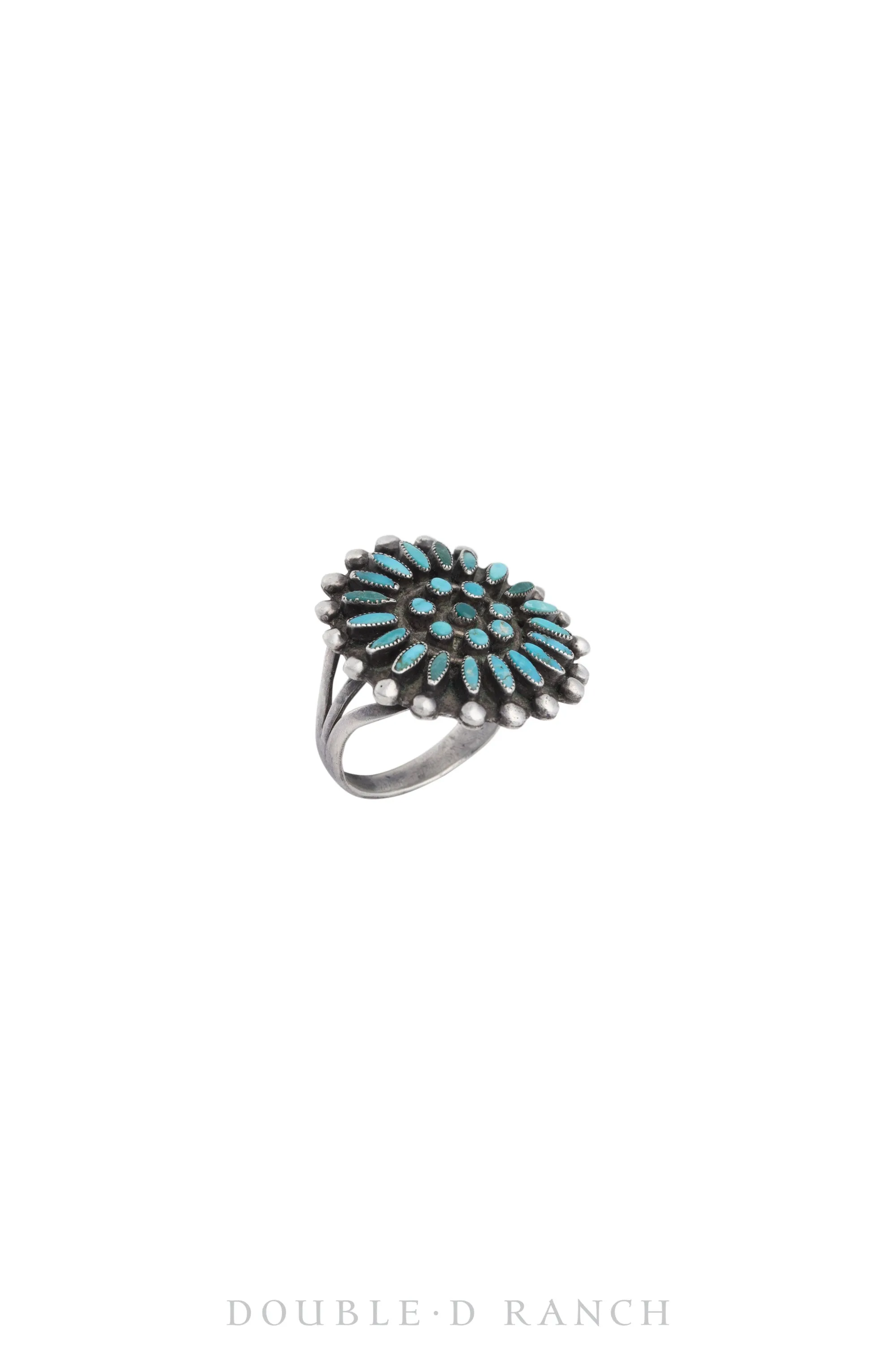 Ring, Cluster, Turquoise, Zuni, Vintage ‘40s, 1373