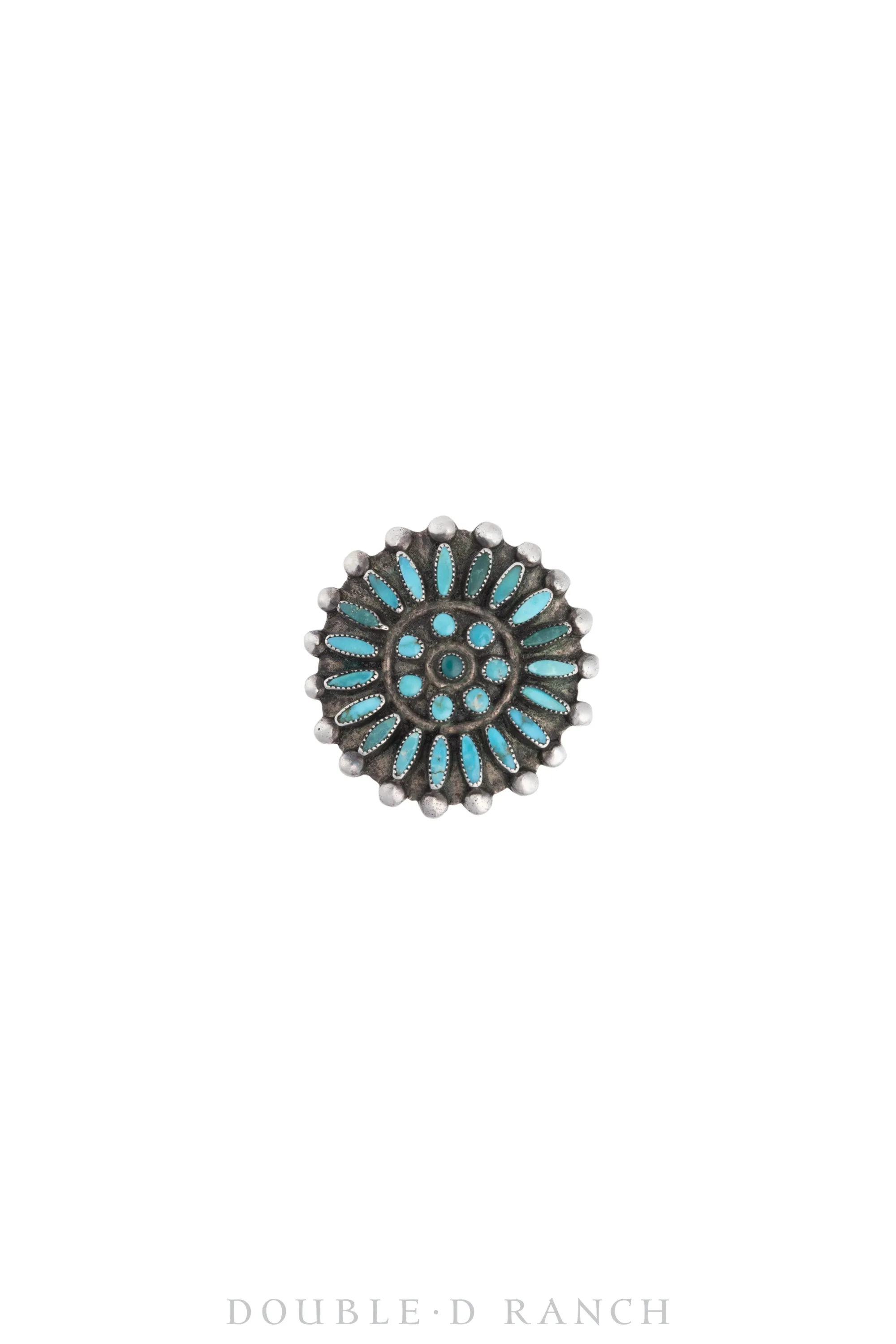 Ring, Cluster, Turquoise, Zuni, Vintage ‘40s, 1373