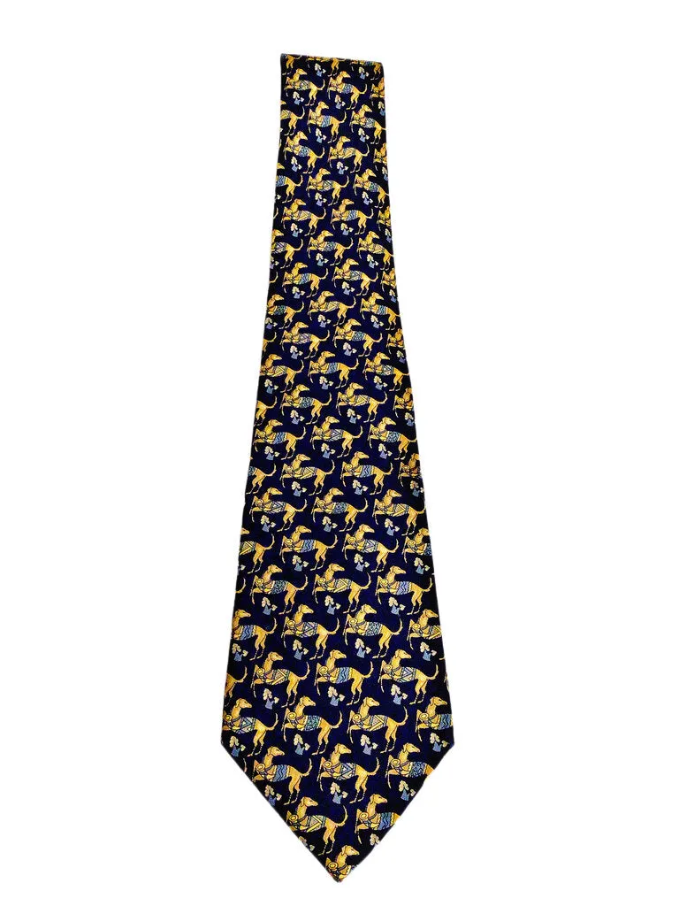 Salvatore Ferragamo Silk Necktie Dogs