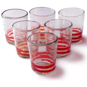 Serpentine Short Tumbler in Red - 12 oz - Set of 6