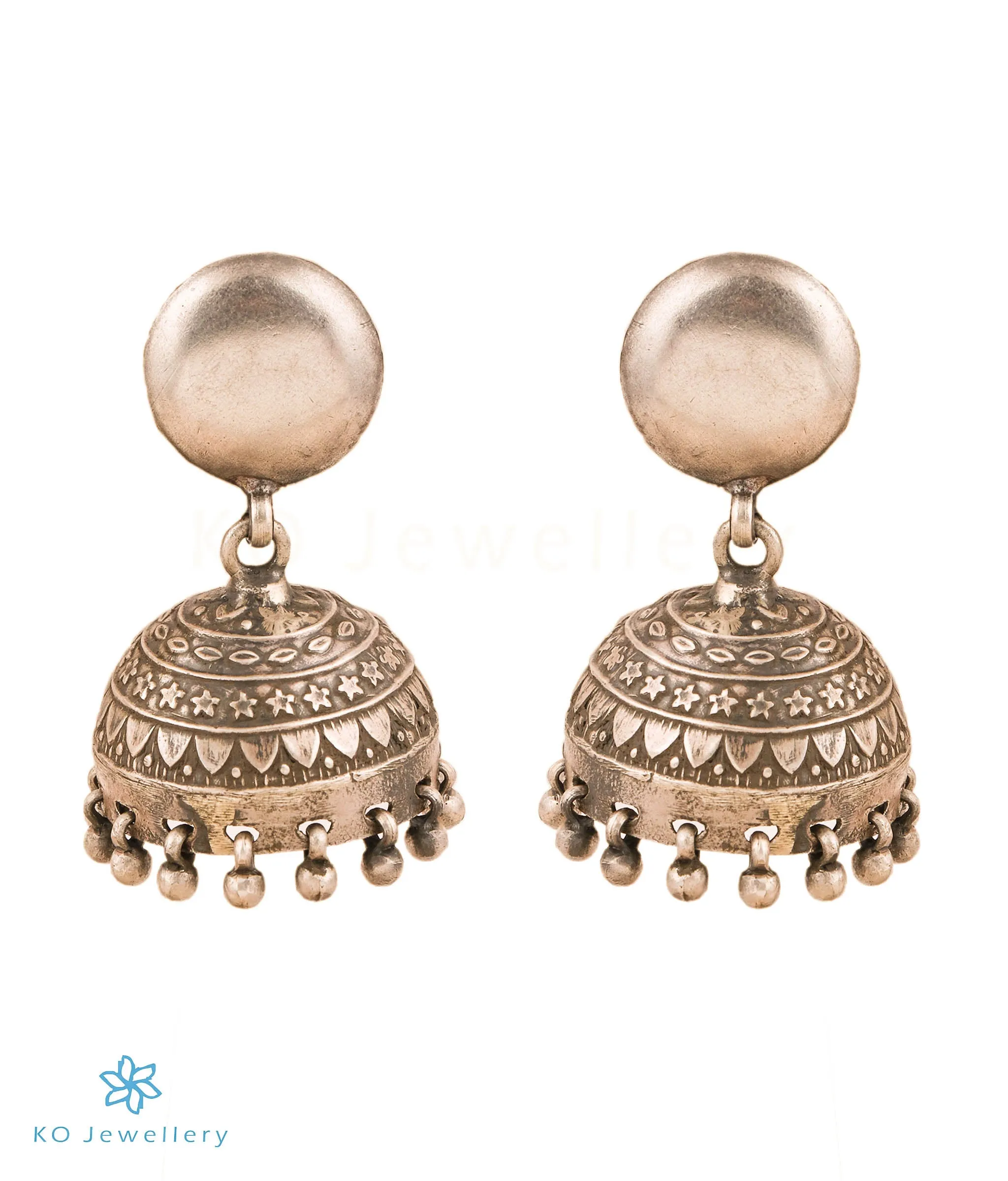 The  Manasvini Silver Antique Jhumkas