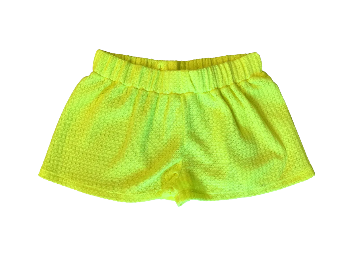 Tweenstyle by Stoopher Neon Yellow Waffle Shorts