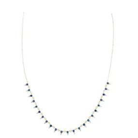 Two Stone Sapphire and Diamond Necklace